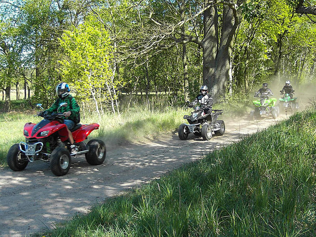 rasante Quadtour durch Wald und Feld Quadtour