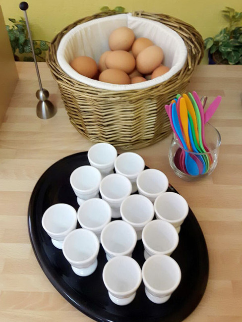 gekochte Eier zum Frühstück