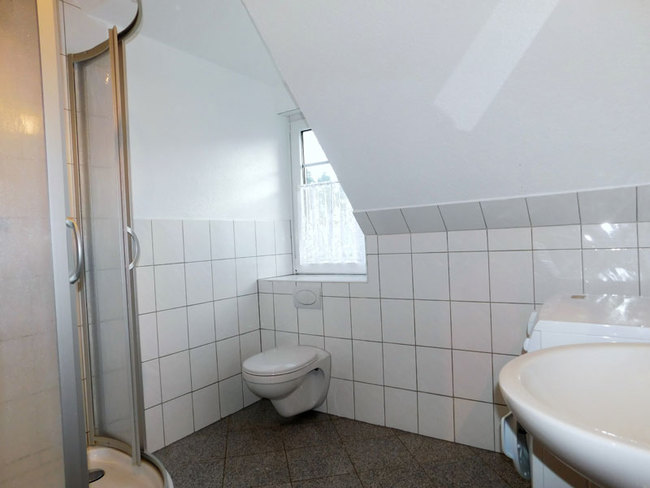Apartment OG rechts - Bad mit Dusche & WC